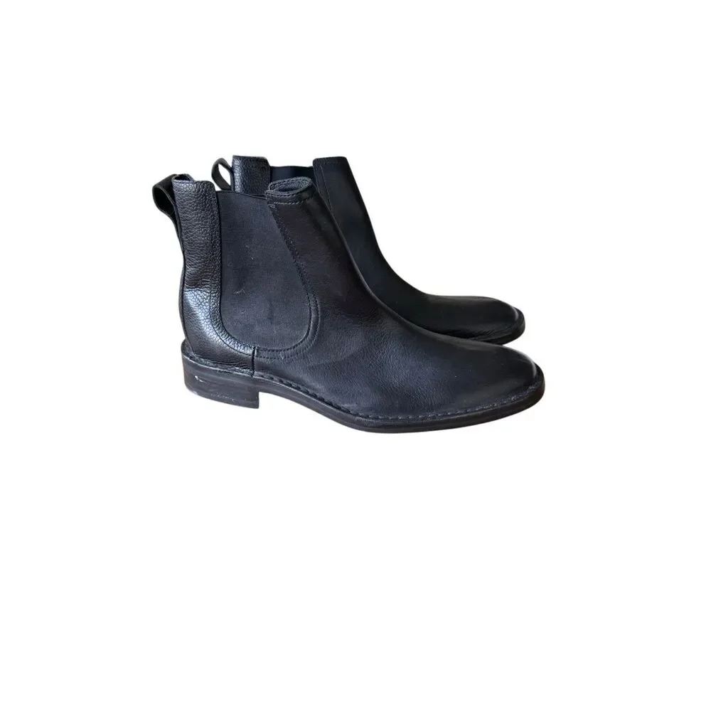Cole Haan x Nike Air Mens Black Pebbled Leather Chelsea Boots Size 9.5